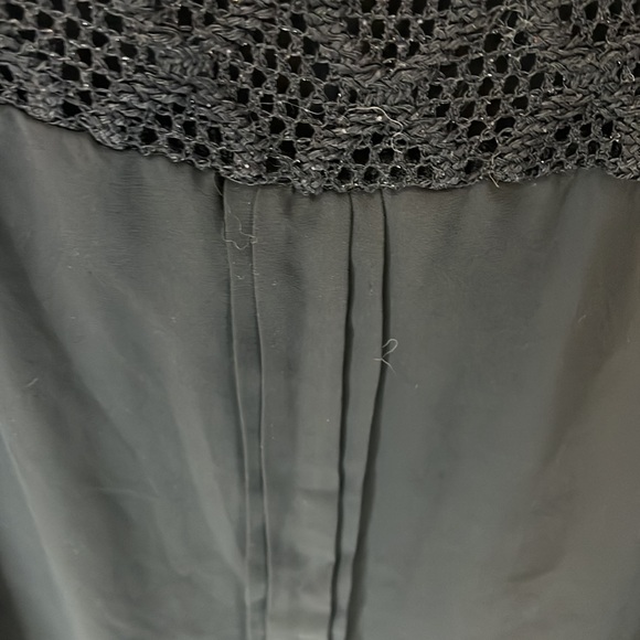 BLACK EUC MAURICE’S SHEER CROCHET TRIM LONG SLEEVE TOP SHIRT - Picture 10 of 11